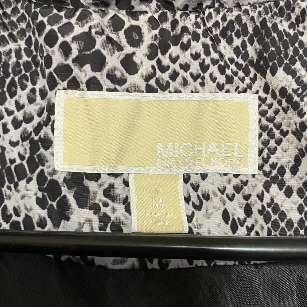 MICHAEL by MICHAEL KORS Black And White Snake Print Quilted Puffer Vest - Picture 5 of 9